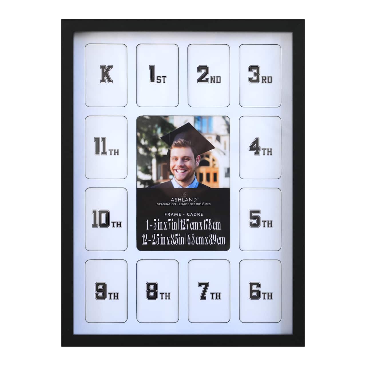 13 Opening 11" x 15" Black & White Grades Collage Frame, Graduation by Ashland®